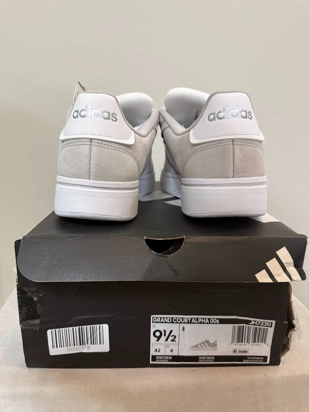 Adidas Grand Court Alpha 00s Sneakers Gray White Size 9.5